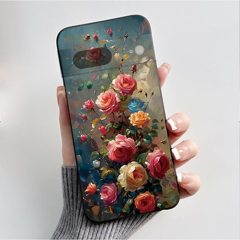 For Google Pixel 7 / Pixel 7 Pro Case Luxury Fashion Butterfly Flowers Black Soft TPU Silicone Back Cover Pixel7 7Pro Phone Case