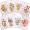 Moin Moin Message Cards Inner Paper Assortment Set Thank Dried 3D Foil Gold Bouquet Gerberas (Card + + Envelope) 8-Piece You, Birthday, Greeting,