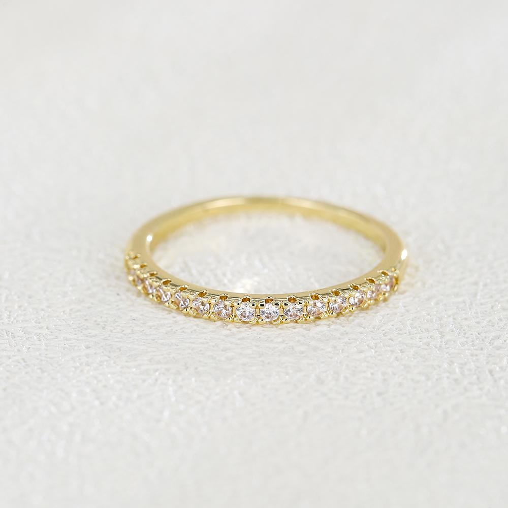 

Emmaya New Arrival Shiny Thin Ring With Tiny And Cute AAA Zirconia Three Colors Choice For Female Modern Style Party Fine Gift 6 золотой