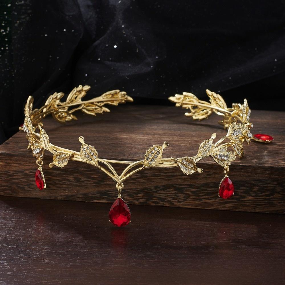 Leaves Shape Forehead Chain Pendant Bride Tiara Elegant Forehead Ornaments Girl