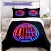 Set Lenzuola Stampa AC Milan 3 Pezzi Morbido Delicato sulla Pelle Lavabile Copripiumino e Federe Set Stagione Unica Camera da Letto