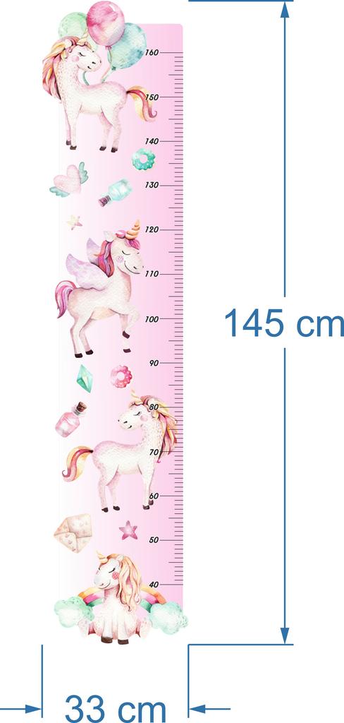 Height Chart Sticker - Unicorns