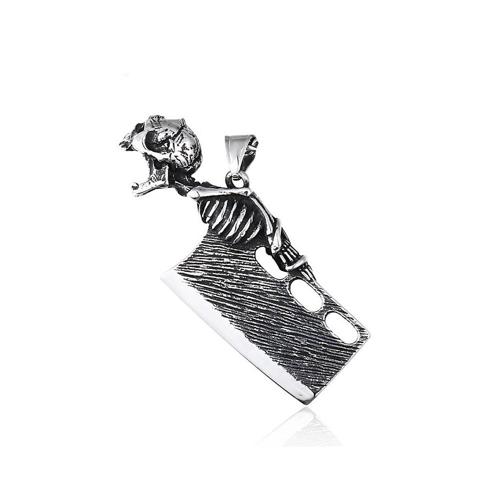 Gotische Hip Hop Totenkopf Anhänger Halsketten Für Männer Edelstahl Punk Mode Skelett Halskette Halloween Schmuck Geschenke Großhandel