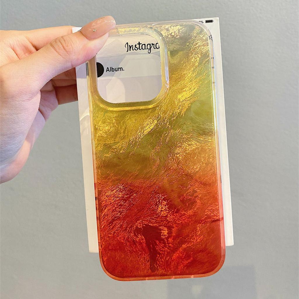 Gradient Rendering Large Hole Vortex for Apple Phone Protective Case Huaqiangbei for Apple 16pro Tin Foil Phone Case Minimalist