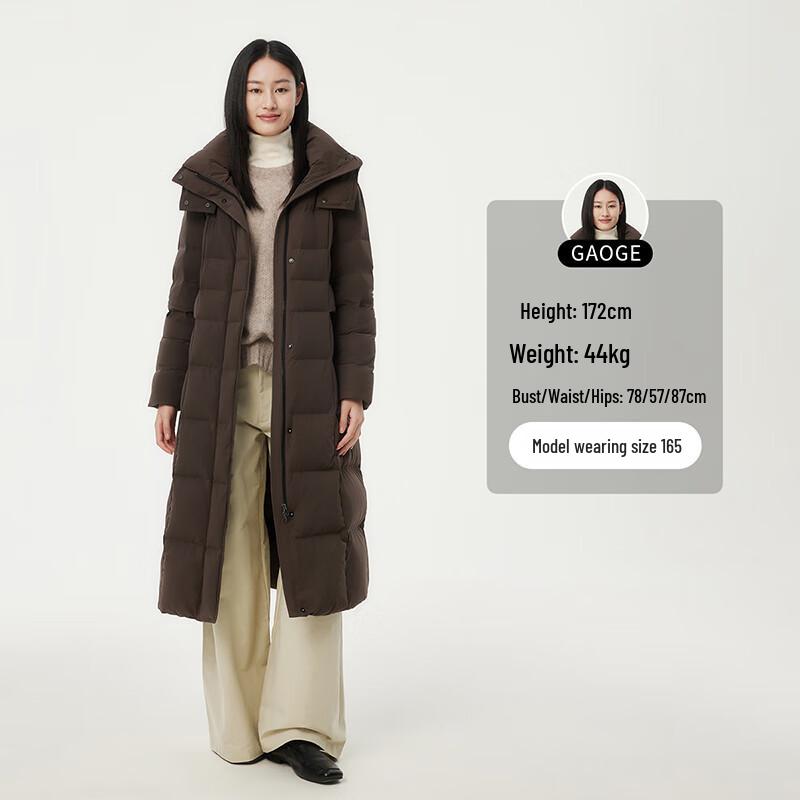 Tanboer Women's Long Hooded Belted Down Jacket (Model 530872Z)