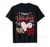 Happy Valentine's Day Cute Hearts Leopard Buffalo Plaid T-Shirt