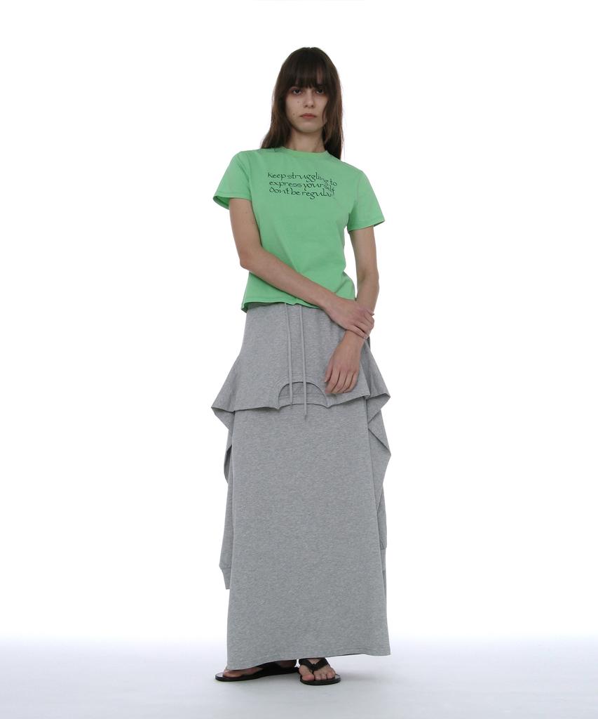 Partimento Woman Deconstructed Tee Maxi Skirt_Melange