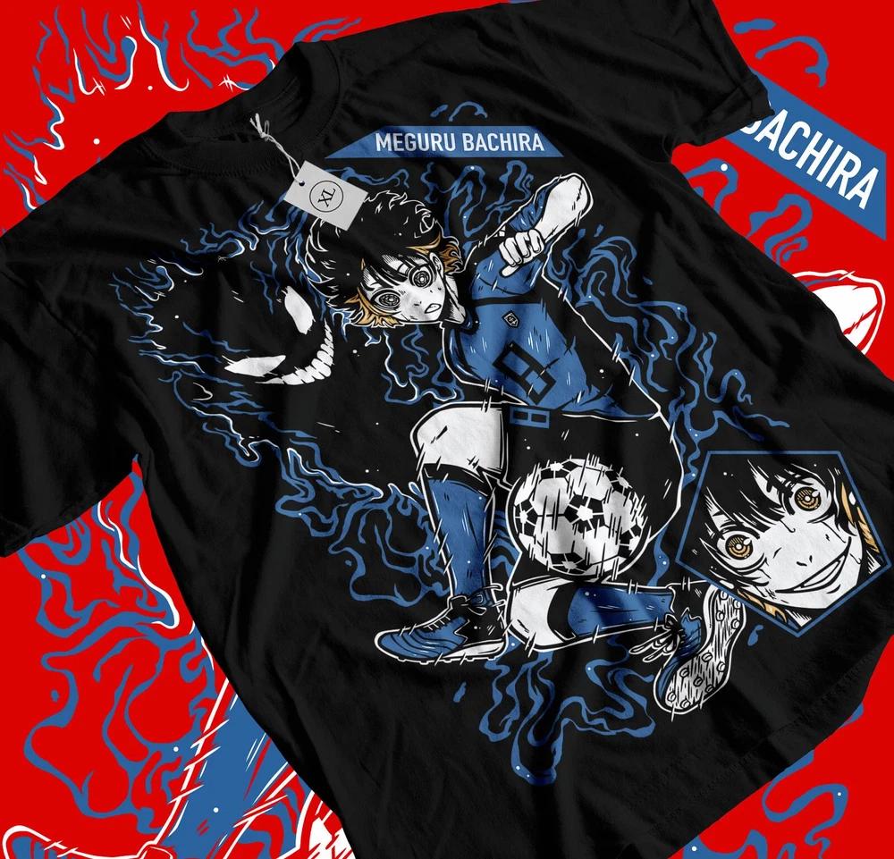 Anime Blue Lock Graphic Meguru Bachira Football Monster Black TShirt Size S4XL S