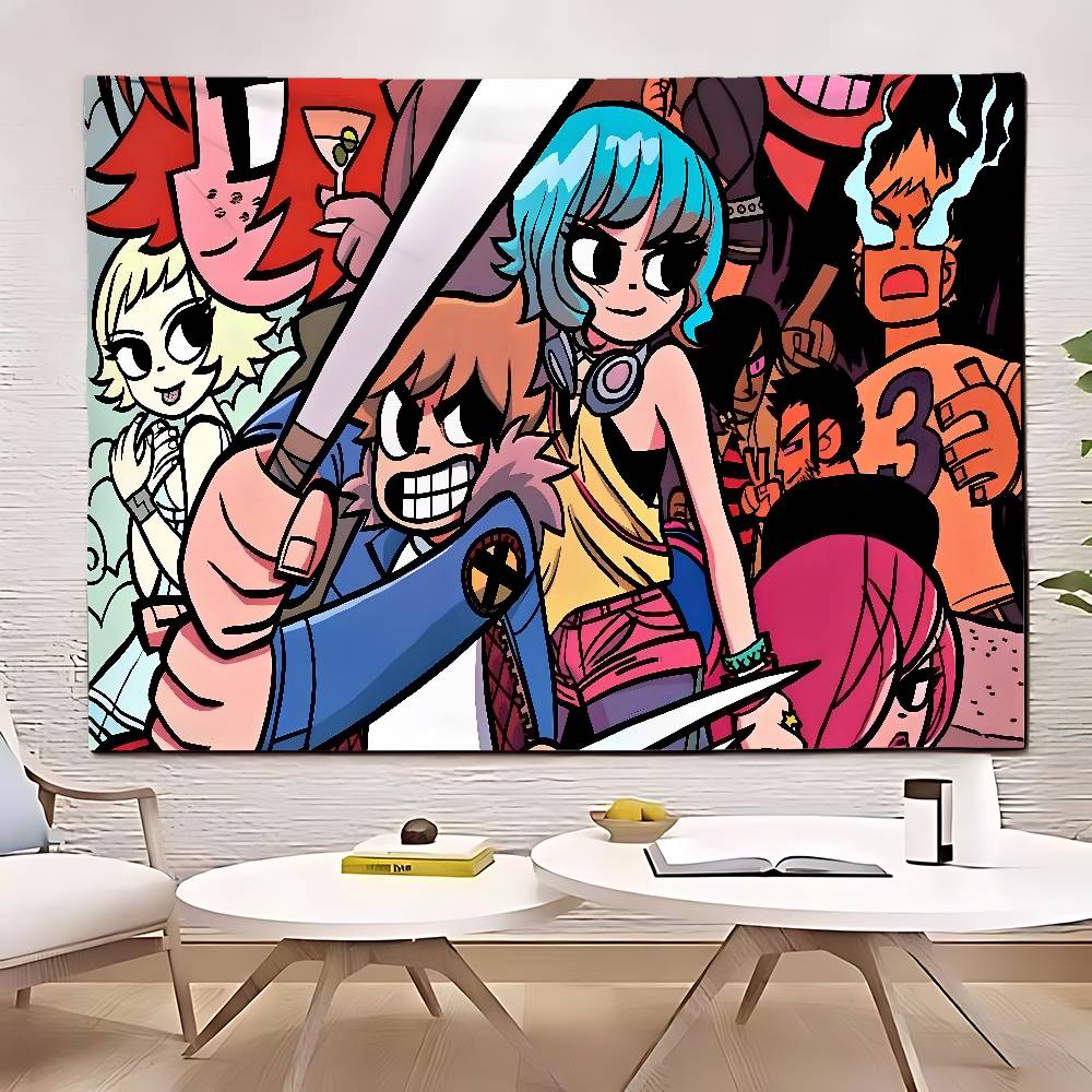SScott Pilgrim Tapestry Customizable Tapestries Of Various Styleswall Hangings Celebrity Photo Printingwall Hangings