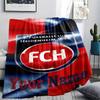 1 Stück FC Heidenheim Wappen Benutzerdefinierter Name Gemustert Flanelldecke Geeignet für Alle Jahreszeiten Für Heimdekoration Wärme Und Komfort Geschenke Feiertagsgeschenk