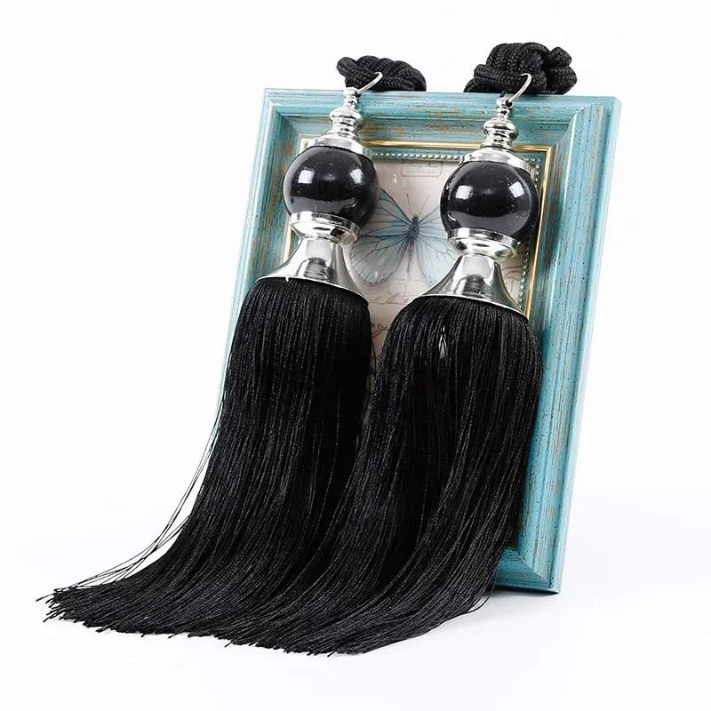 

1 Pair Curtain Holdbacks Rope Tie Backs Tassel Curtain Hook Tiebacks Beaded Ball Luxury Home Decoration Bedroom Living Room