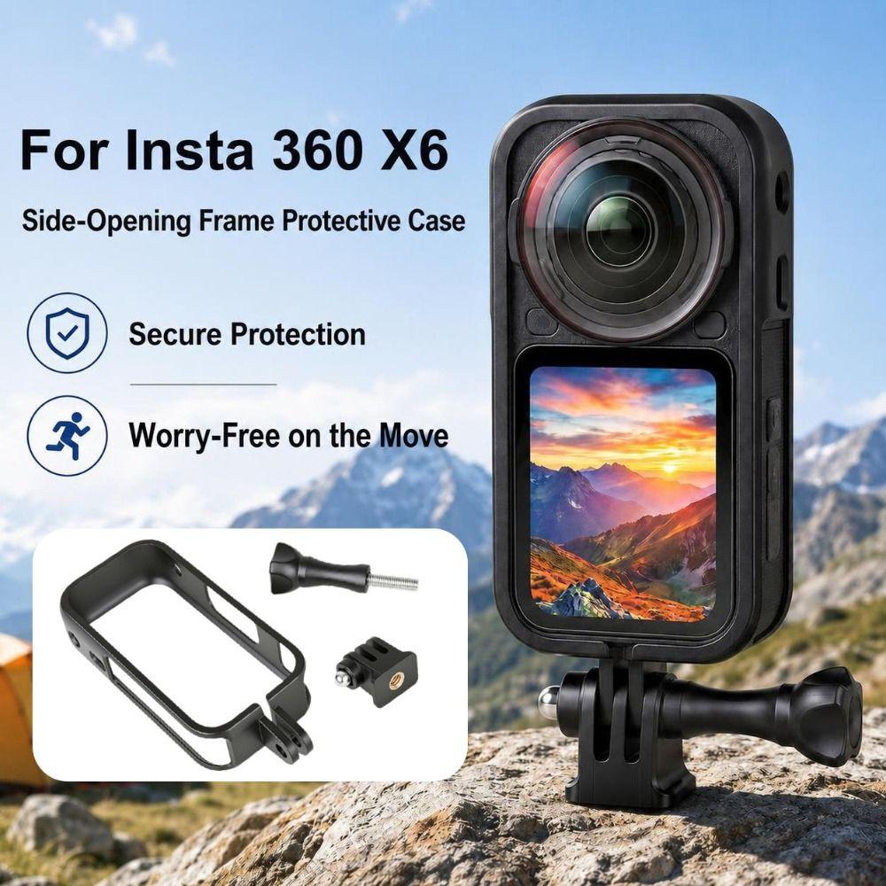 Open Frame Action Camera Cage Shock Resistant Camera Protective Frame for Insta 360 X6