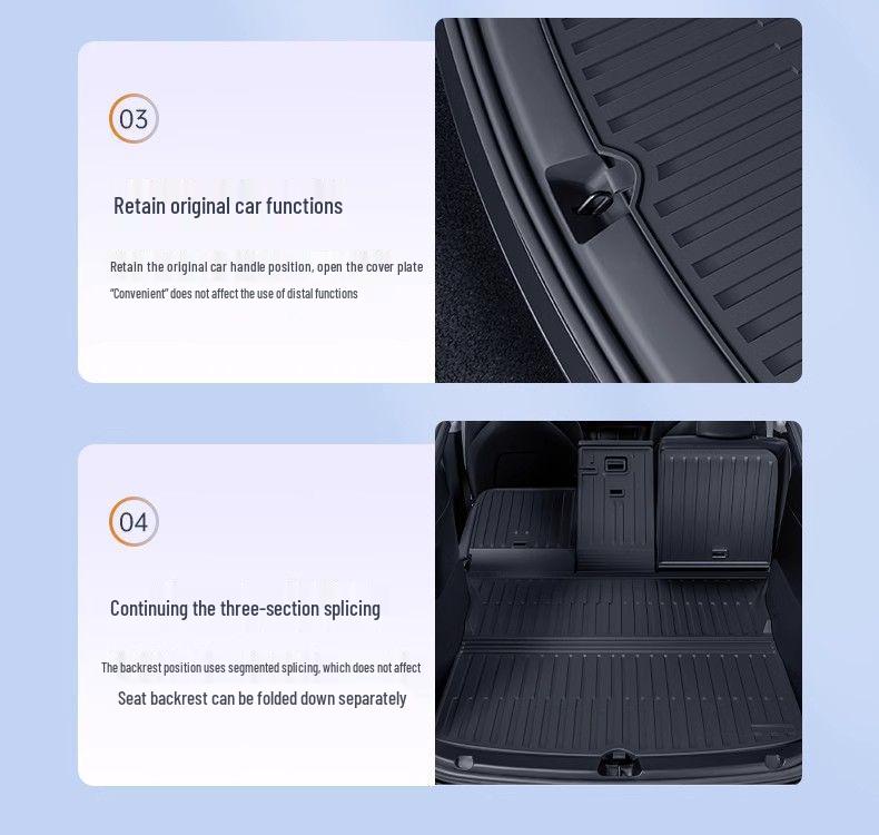 Tesla Model 3/Y TPE Trunk and Backrest Mat Set (Non-Full Coverage)