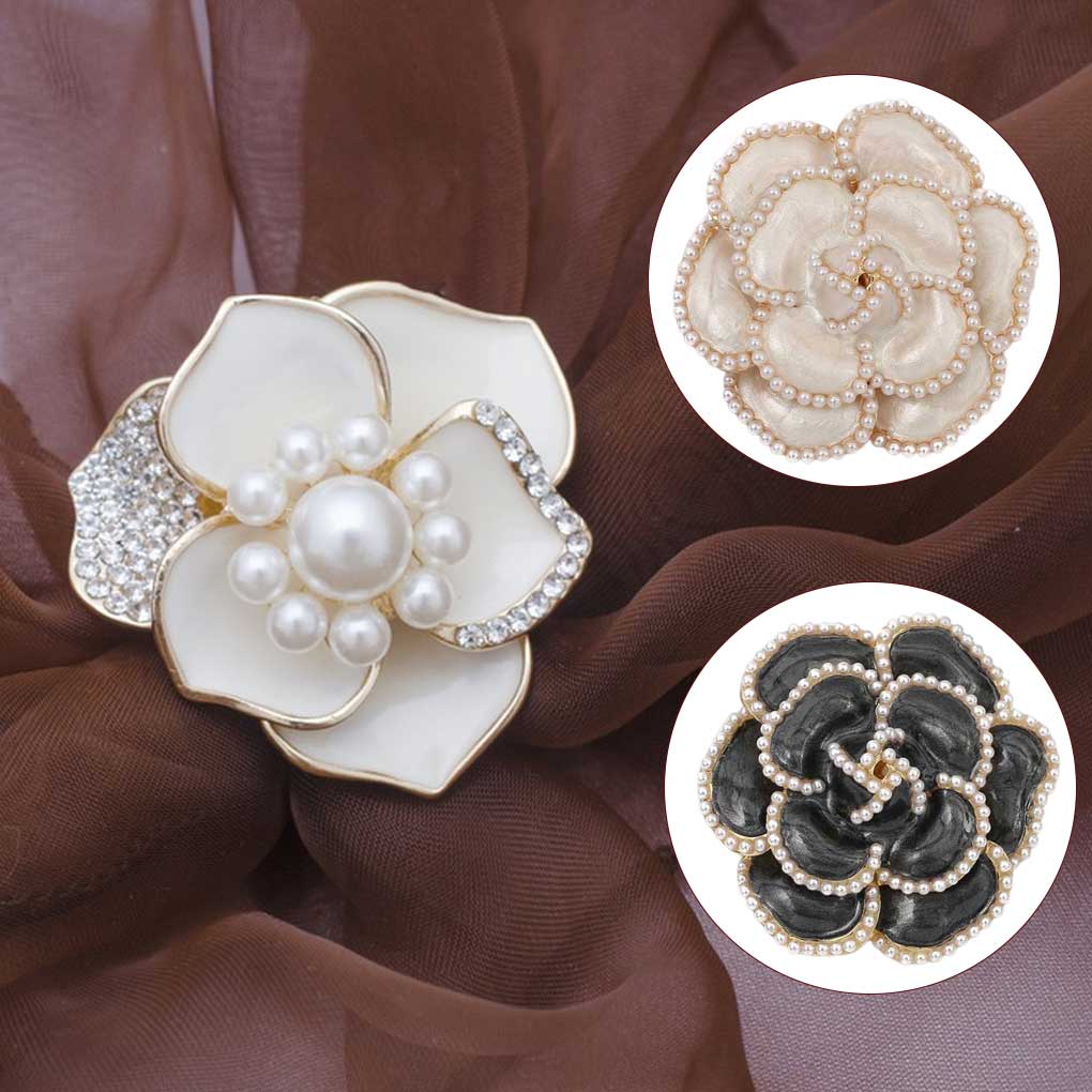 Women Flower Brooch Pin Rhinestone Decor Alloy Breastpin Decorations Jewelry Dating Party Present Jewelries Ornaments