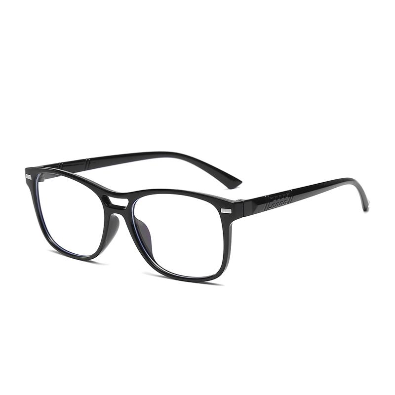 3869 Fashion Full-Rim PC Frame Squared Replaceable Lens Unisex Blue Light Blocking Glass Frame for Men Women Optical Frame 3869 Black