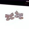 Korean Fashion Zirconia Bow Earrings for Women: Exquisite Silver Dangle Studs, Perfect for a Stylish Look and Internet Celebrity Appeal