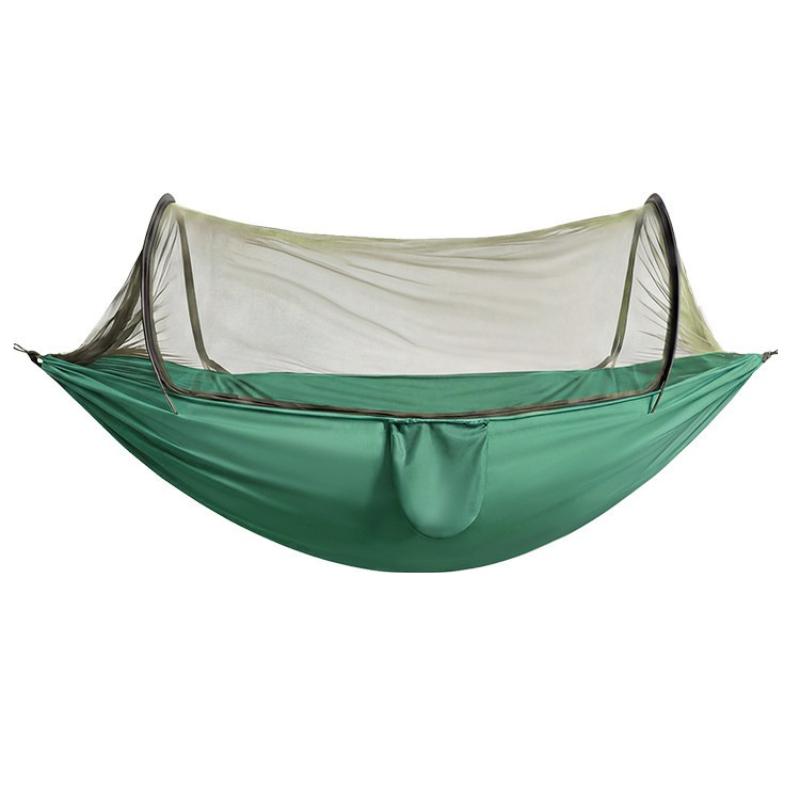 2-In-1 Camping Hammock with Mosquito Net Ultralight Parachute Nylon Hanging Bed for Outdoor Survival Travel Backyard Mosquito Net Swing Basket