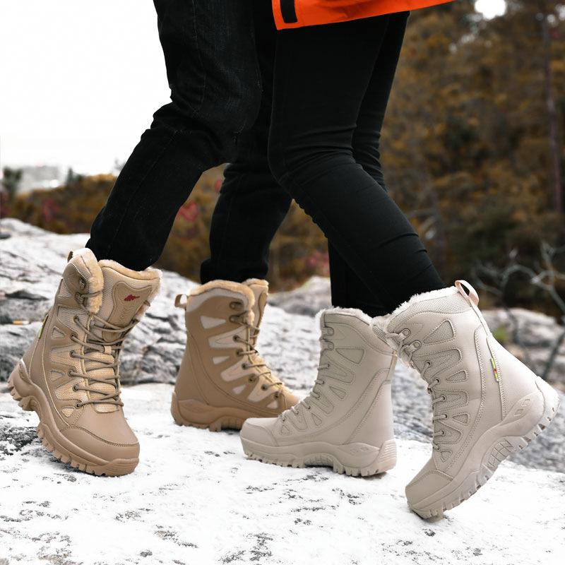 Cotton Shoes Velvet Warm Snow Boots Winter Outdoor Hiking Boots Thick-soled High-top Hiking Shoes