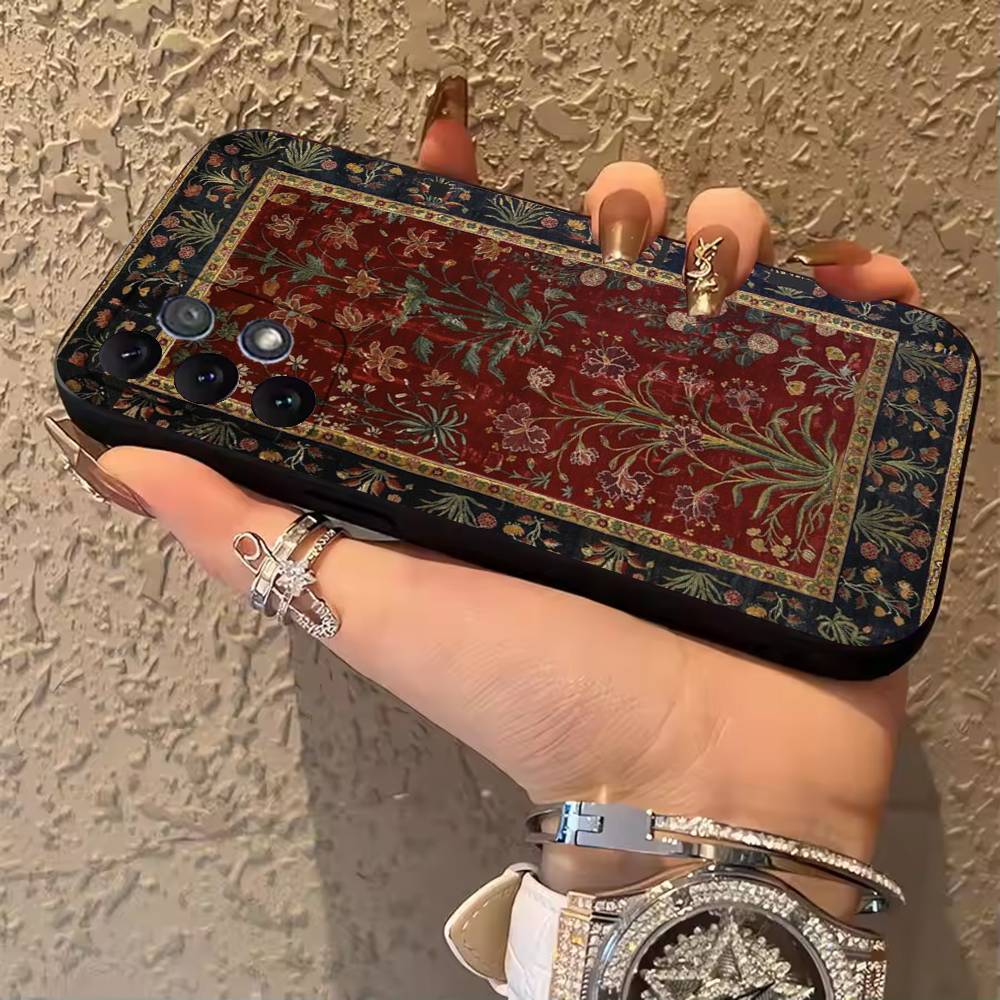 

Persian Carpet Floral Pattern Arab Phone Case For Samsung Galaxy A13,21s,22,31,32,52,53,71,80,A91 Soft Black Shell SamsungA71