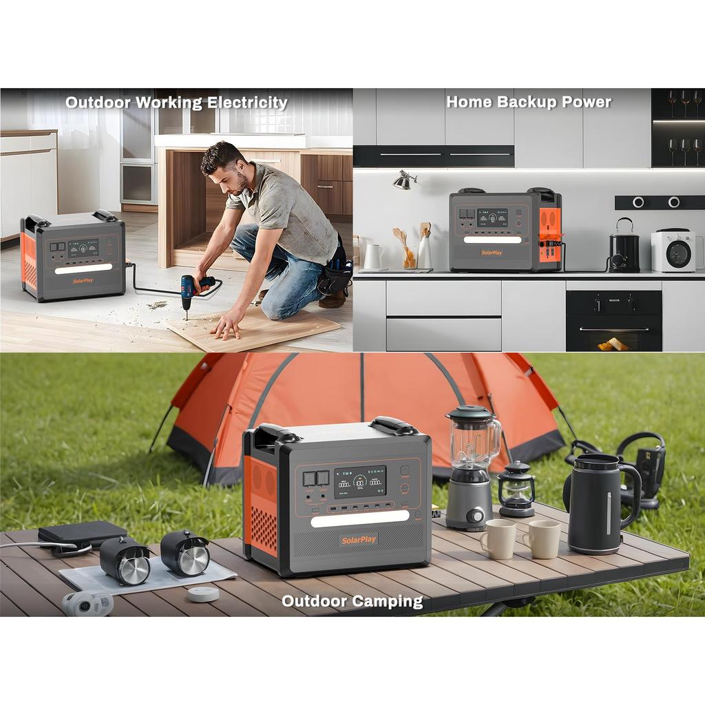 Brand New 2500W Portable Power Supply 2304WH Lifepo4 Battery Solar Panel Generator for Home Use with Flashlight Feature