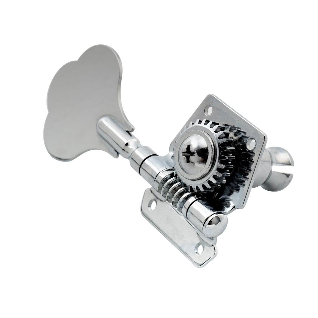 Musiclily Basic L2+ R2 Open Gear Bass Tuners for 4-String Ibanez-Style Electric Basses, Chrome