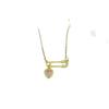 Heart Design Titanium Steel Necklace for Women - Elegant Korean Style with Full Diamond Accents