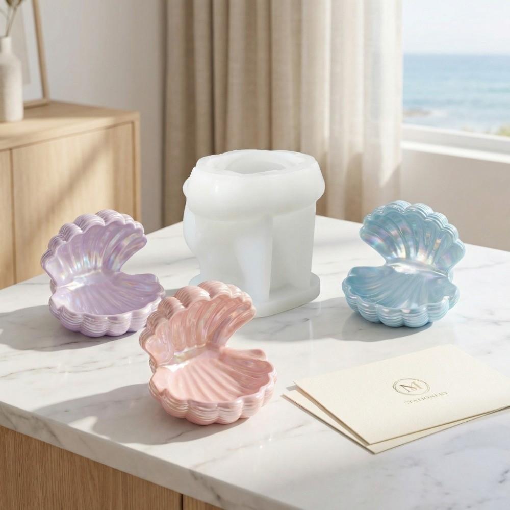 Heat-Resistant Seashell Shape Gypsum Mold 3D Shell Jewelry Tray Mold  Small Item Storage