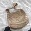 New Women Shoulder Bags Large Capacity Crochet Bag Fashion New Knitting Handbags Female Shopping Bag Hollow Woven Tote Bag
