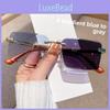 Trendy Frameless Gradient Grey Sun Glasses With Uv400 For Cycling And Parties