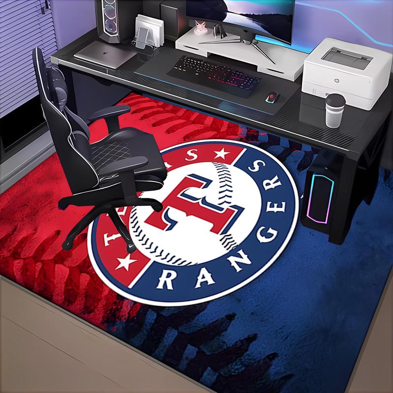 Texas Baseball Rug Office Carpet Non-Slip Mat, Chair Rug Floor Covering for Gaming, Bedroom, Living Room , Home Decor Christmas Gift