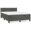 Box Spring Bed with Mattress Dark Gray 140 X 190 Cm Velvet