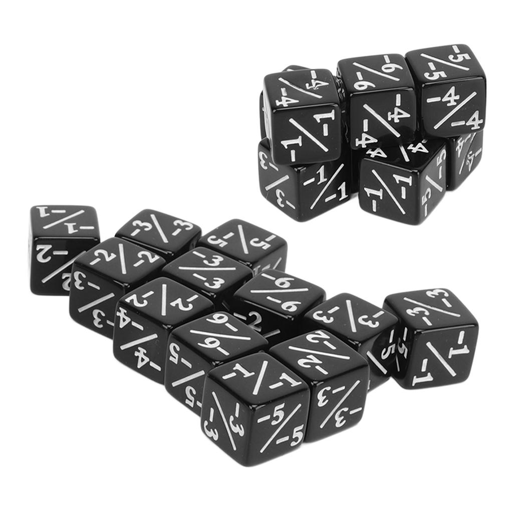 20 Stück Würfelset Puzzle Spaß 6-seitige Zahlen Acrylwürfel für Spiele Vorschulerziehung Schwarz