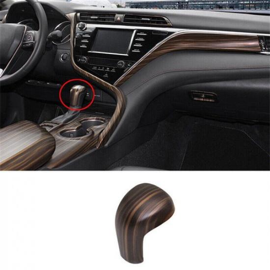 Wood Grain Console Gear Shift Knob Shifter Lever Trim For Toyota Camry 2018-