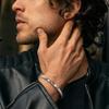 Men's Stainless Steel Solid Metal Mobius Viking Twisted Bracelets,Minimalist Open Cuff Bangles Gifts for Male Boys Jewelry