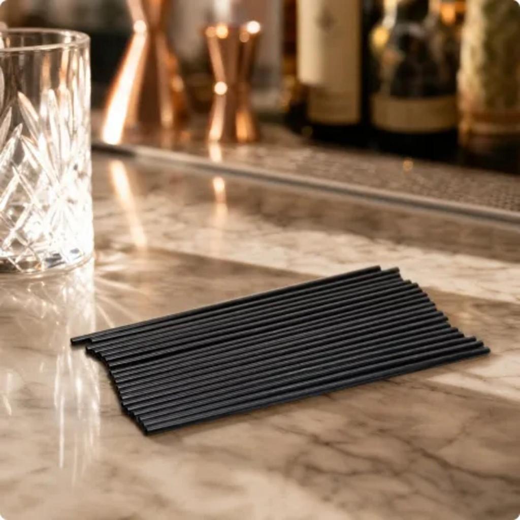 500 Pieces Single-Use Straight Straw with Black Finish Sturdy for Parties