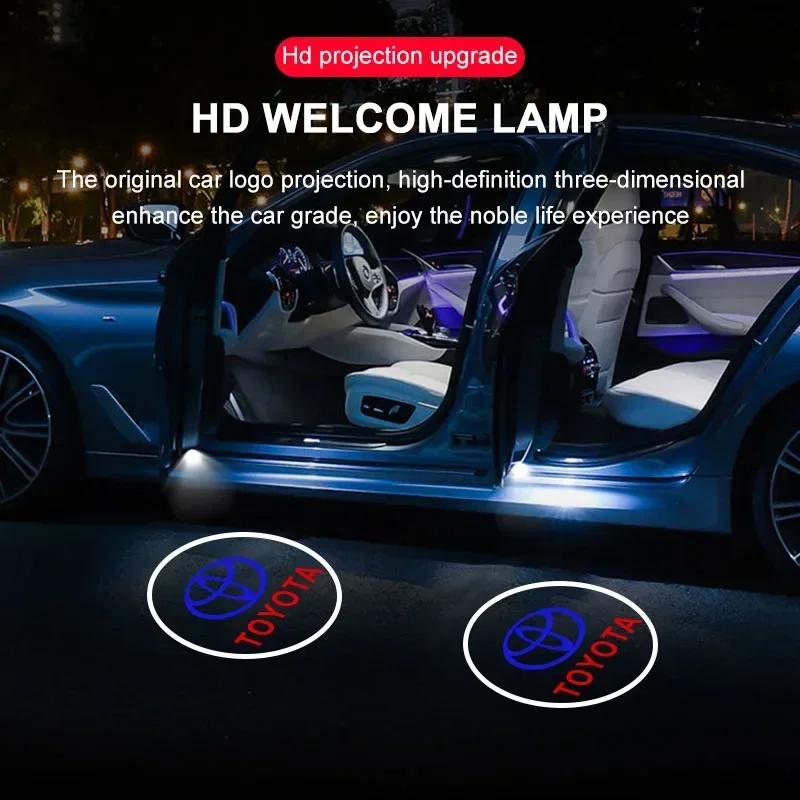 2PC/SET Car Door Welcome Light Led Car Projector Lamp Car Accessories For Toyota Corolla Yaris Chr Auris RAV4 Camry Highlander