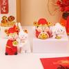 Fortune-Attracting Lucky Cat and God of Wealth Ornaments for Festive Home Décor