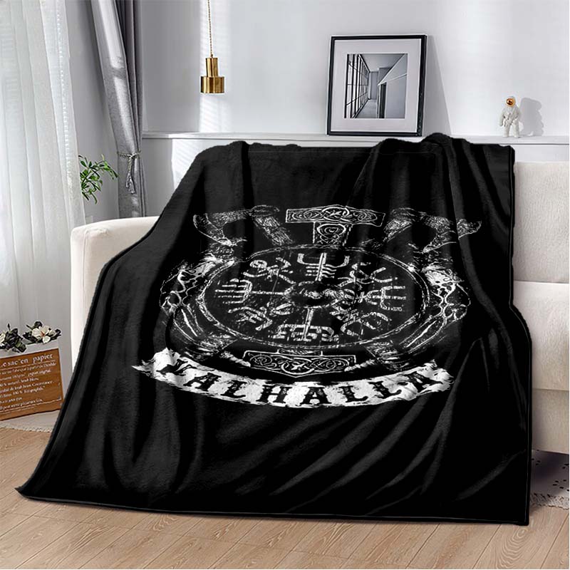 3D Viking Odin Valhalla Nordic Mythology Symbols Blanket,Soft Throw Blanket for Home Bedroom Bed Sofa Picnic Office Travel Cover