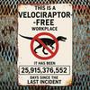 Vintage Rustic Metal Wall Art 8x12 Dinosaur Warning Sign Workplace Home Decor
