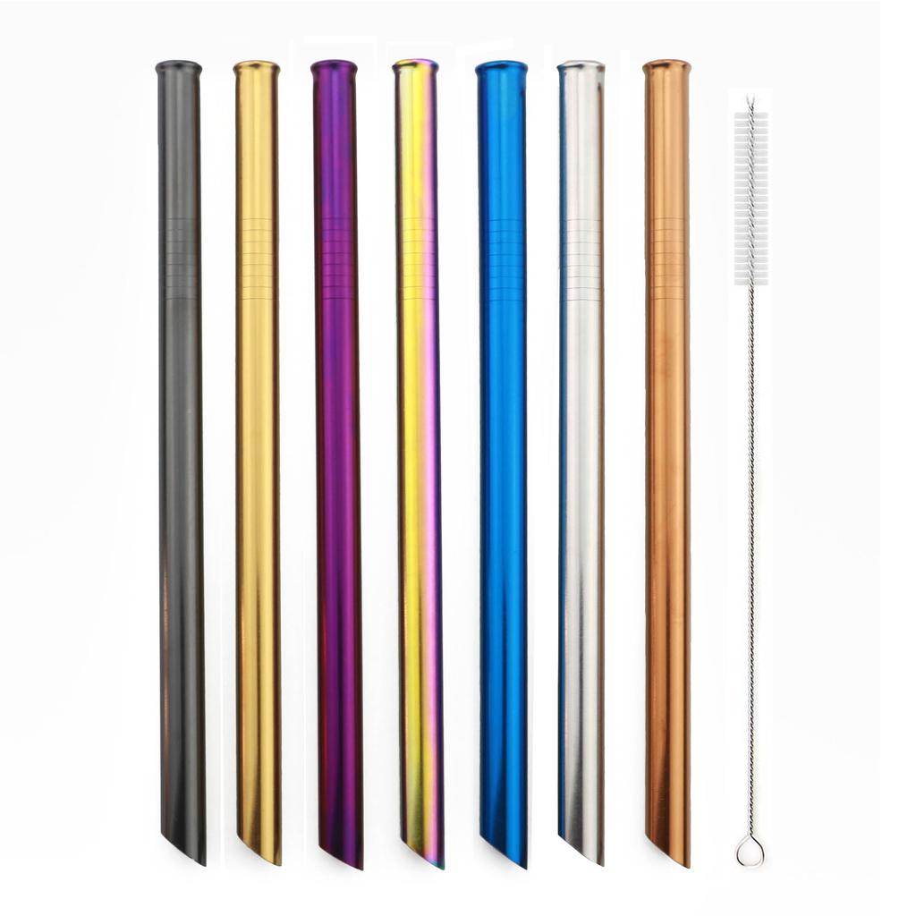 1 Stück Wiederverwendbarer Trinkhalm Edelstahlstrohhalm Breit 12mm Metallstrohhalm Set Perle Milchshake Bubble Tea Strohhalm Mit Reinigungsbürste