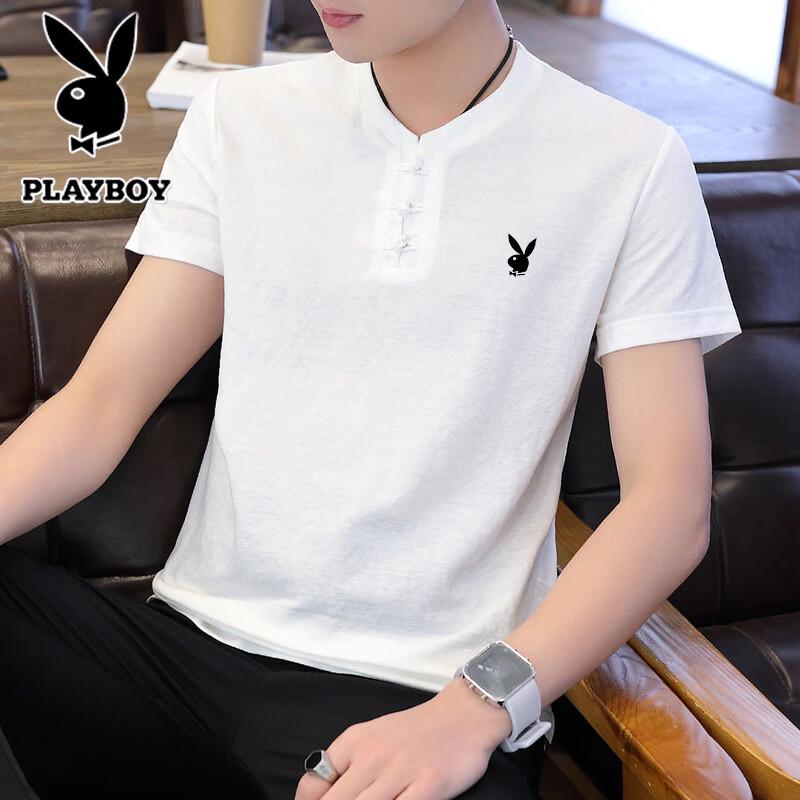 PLAYBOY Men's Chinese Style Short Sleeve T-Shirt