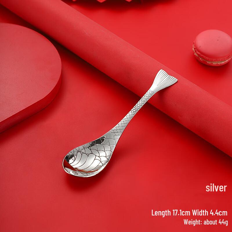 

ZISIZ Carp Goldfish Stainless Steel Soup Spoon