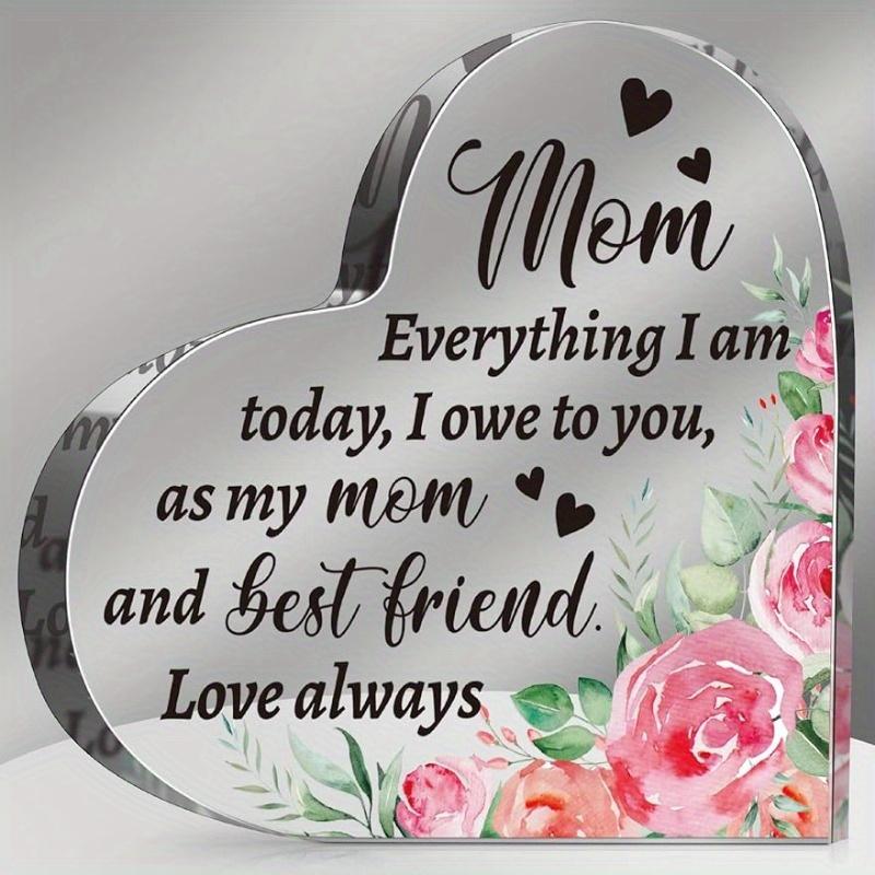 

Greenery Mom Heart Plaque - Grateful Birthday Gift with Photography Utility чистый