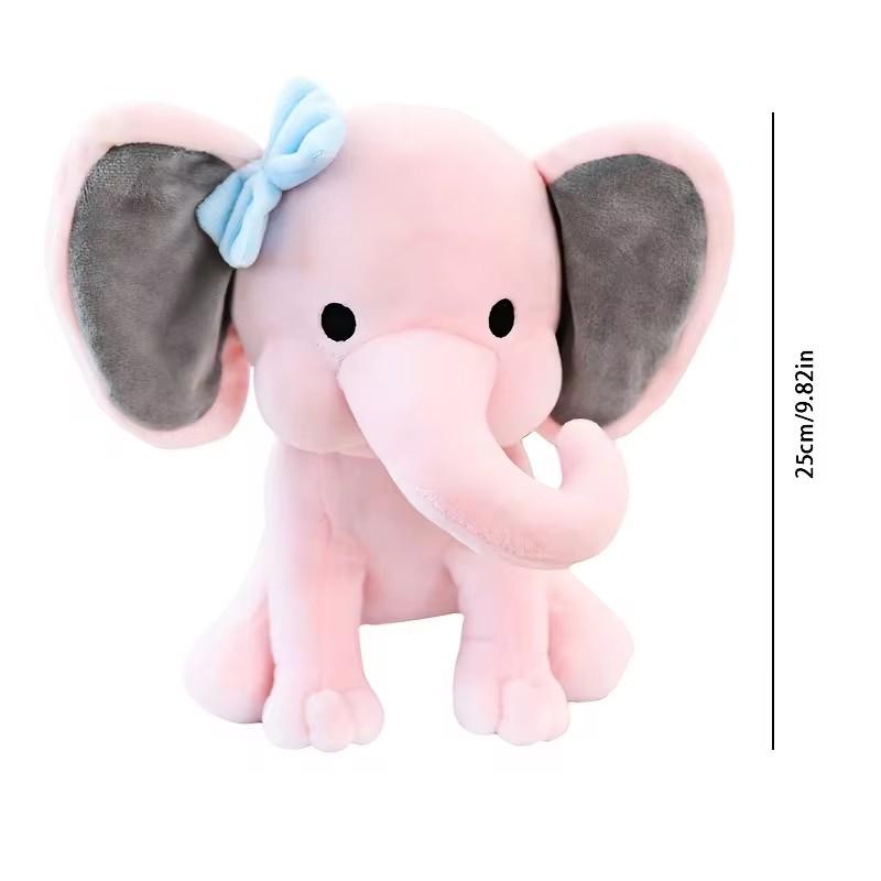 Kid 25cm Gray Elephant Stuffed Plush Stuffed Toys Kawaii Animals Comfort Sleeping Soothing Elephant Doll Room Decorative Gifts