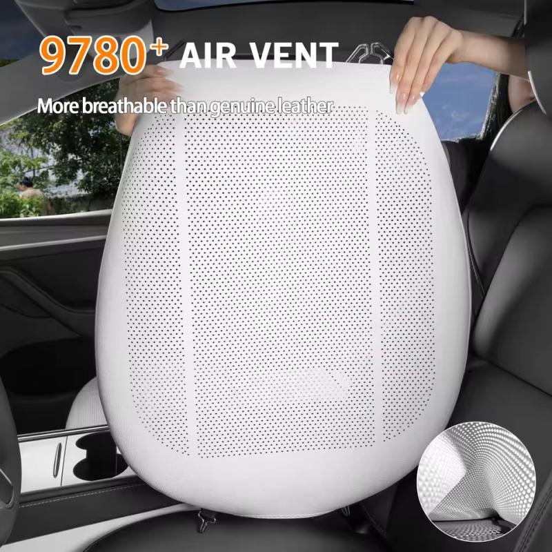 Car Seat Cushion For Tesla Model 3/Y Napa Leather Breathable Four-Season Universal Seat Cover Full-Inclusive Front Rear Seat Pad