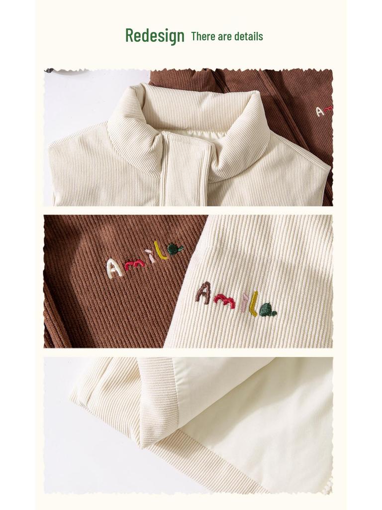 2025 Winter Kids' Thickened Corduroy Down Vest - Versatile and Warm for Boys and Girls