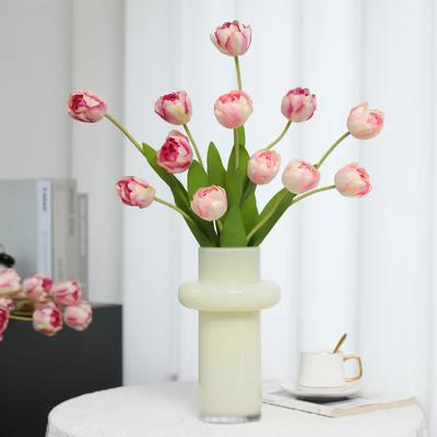 10Pcs/lot Artificial Silk Flower 3heads Tulips Bouquet Wedding Decor Home Living Room Flower Arrangement Party Floral Fake Tulip