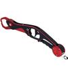 Fish Grip Fish Catcher, Ultra-Lightweight Aluminum Fish Grabber with Safety Rope (Red)