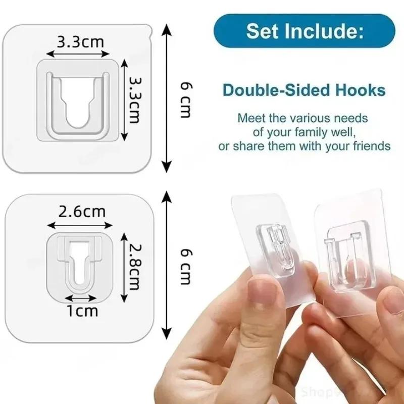 Strong Transparents Double Sided Adhesive Wall Hooks Hanger Suction Cup Sucker Hooks Bathroom Plug Socket Holders
