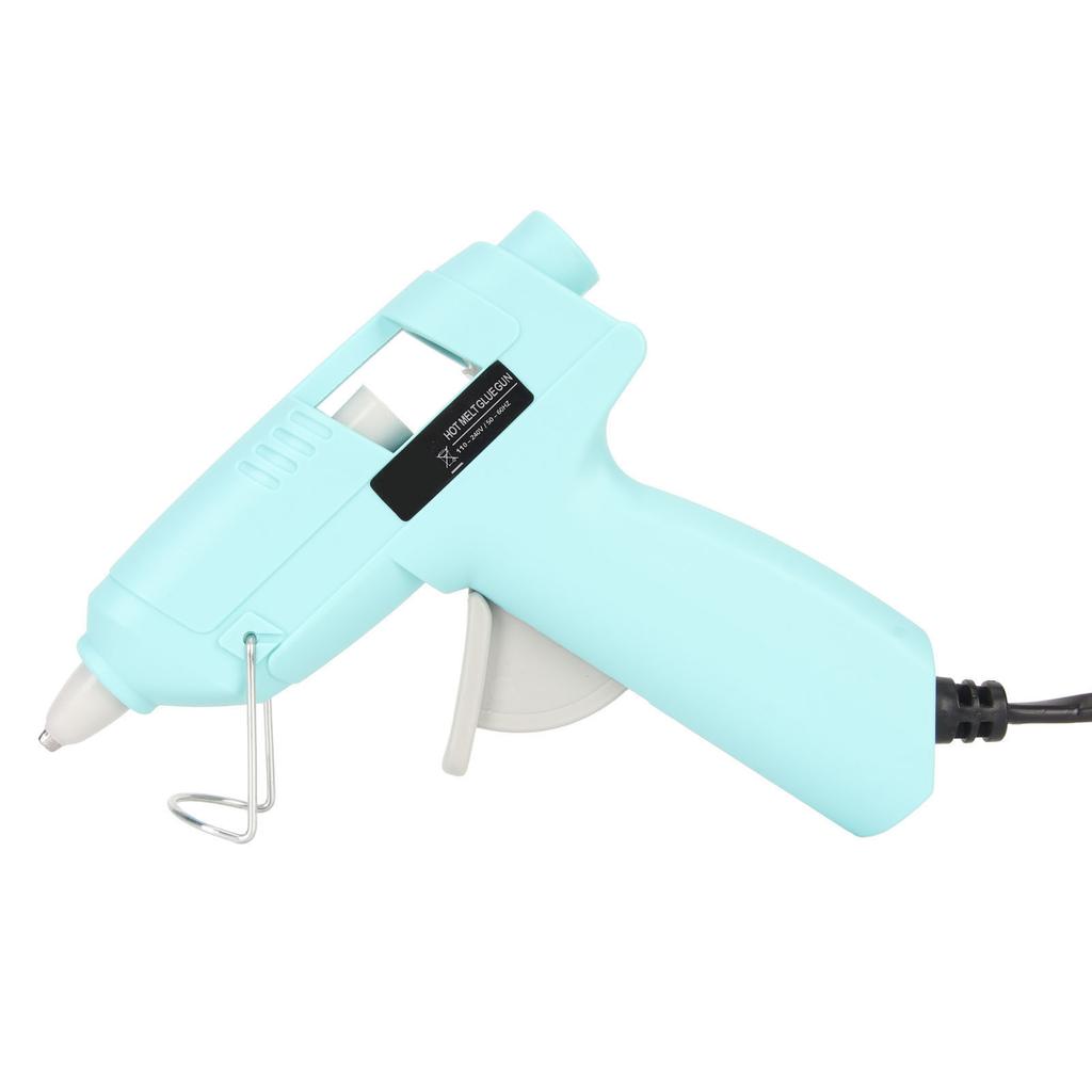 Hot Glue Tool 20W Fast Preheating DIY Mini Hot Melt Glue Machine with 30 Glue Sticks for Home School 110‑240V Blue US